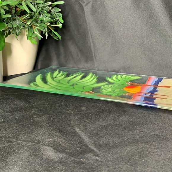 Wm McGrath Fusion Art Glass 56267 “Palm Trees” fused glass tray - Picture 15 of 15